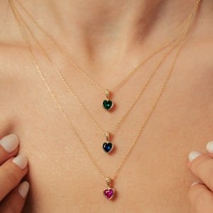 Art Deco Yakut, Safir ve Zümrüt Kolye