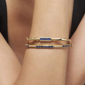Blue Axis Art Deco Bilezik